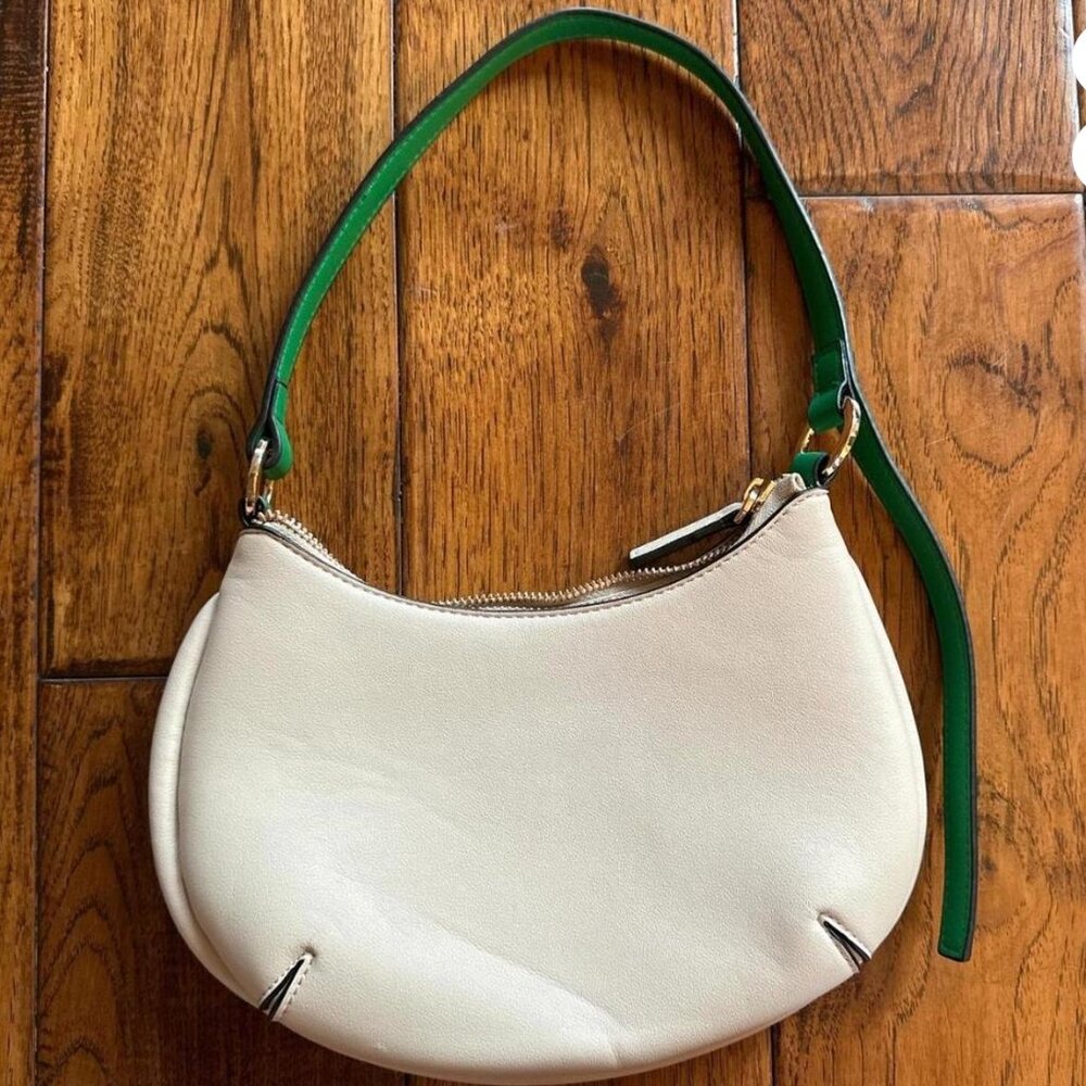 Mango beige and green purse